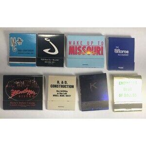 Lot of 8 Vintage 1950's-90's Matchbooks-Hi,NE,NV,CO,TX,MO,'K' & MC Trucking